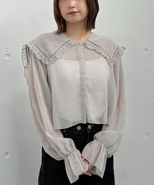eriutsugi フリルシャツ　新品・未使用品 eriutsugi フリルシャツ 新品・未使用品 - メルカリ