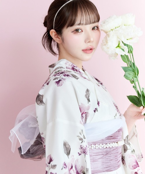浴衣 「かんたん着付け」ワンピース浴衣3点セット(羽織り・ワンピース・帯)「TN」 レディースの画像
