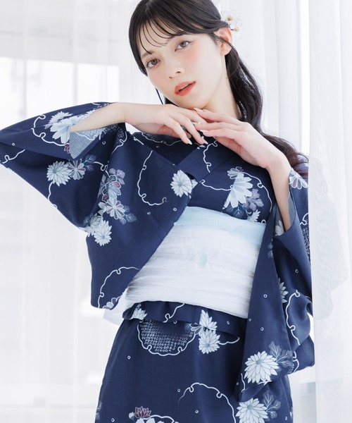 浴衣 「かんたん着付け」ワンピース浴衣3点セット(羽織り・ワンピース・帯)「TN」 レディースの画像