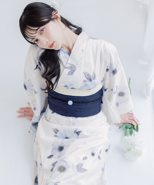 浴衣 「かんたん着付け」ワンピース浴衣3点セット(羽織り・ワンピース・帯)「TN」 レディースの画像