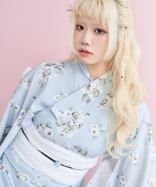浴衣 「かんたん着付け」ワンピース浴衣3点セット(羽織り・ワンピース・帯)「TN」 レディースの画像