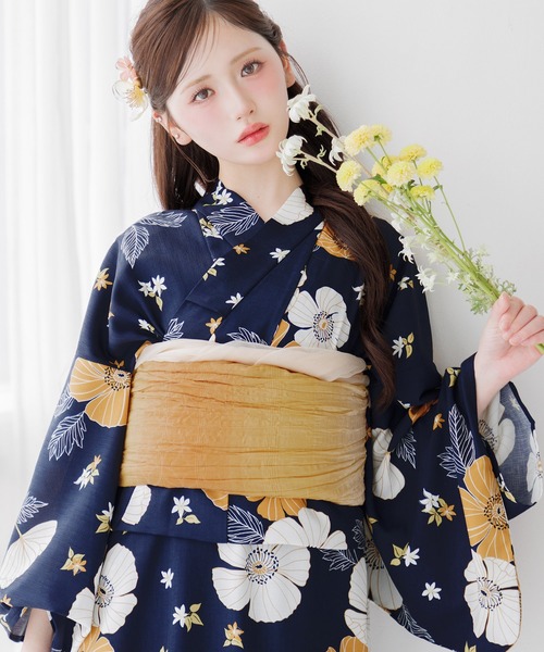 浴衣 「かんたん着付け」ワンピース浴衣3点セット(羽織り・ワンピース・帯)「TN」 レディースの画像