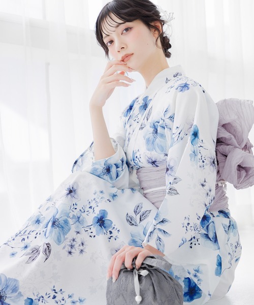 浴衣 「かんたん着付け」ワンピース浴衣3点セット(羽織り・ワンピース・帯)「TN」 レディースの画像