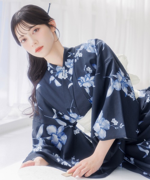 浴衣 「かんたん着付け」ワンピース浴衣3点セット(羽織り・ワンピース・帯)「TN」 レディースの画像