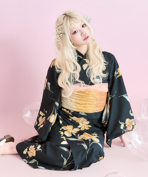 浴衣 「かんたん着付け」ワンピース浴衣3点セット(羽織り・ワンピース・帯)「TN」 レディースの画像