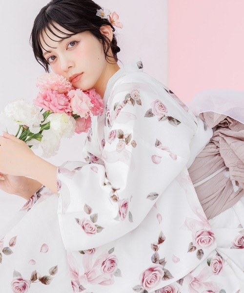 浴衣 「かんたん着付け」ワンピース浴衣3点セット(羽織り・ワンピース・帯)「TN」 レディースの画像