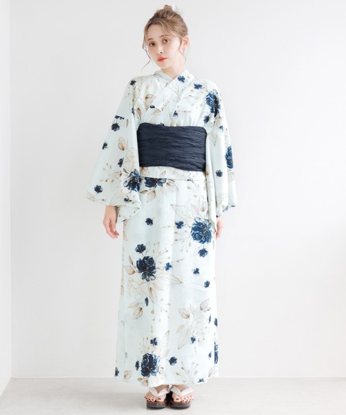 浴衣 「かんたん着付け」ワンピース浴衣3点セット(羽織り・ワンピース・帯)「TN」 レディースの画像