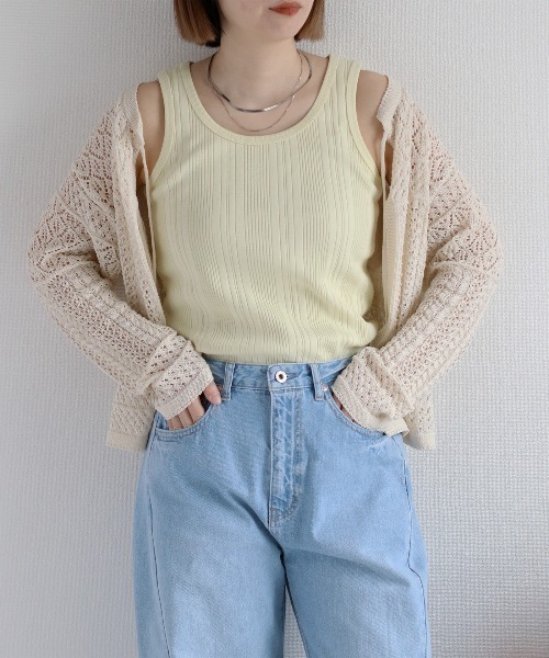 cepo（セポ） タンクトップ ノースリーブ ランダムリブタンクトップ