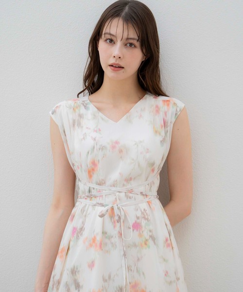 Noela ワンピース 「15周年」ぼかしフラワー楊柳ワンピ
