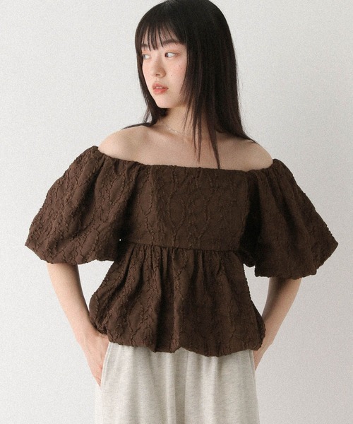 Heather ブラウス シャツ マルチWAYジャガードブラウス 491033