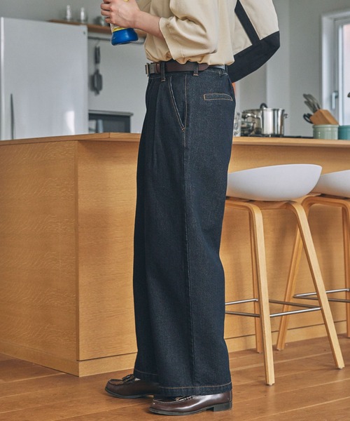 macchat マチャット グレー ストレートデニム ハイウエスト Mサイズ ジーンズ デニム デニムパンツ ハイウエスト タック ワイド