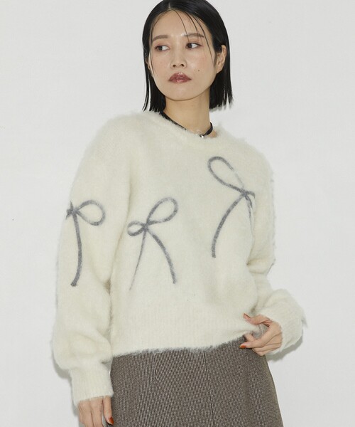 「Firsthand」 長袖ニット FREE チャコールグレー レディース_画像7