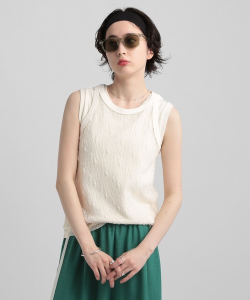 George's タンクトップ ノースリーブ レースタンクトップ レディース