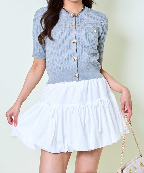 JUSGLITTY 金ボタン 半袖カーデ JUSGLITTY - JUSGLITTY 金ボタン 半袖カーデの通販 by kilala☆'s shop