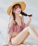水着 ビジューオフショルダーフリルビキニ 2点...の詳細画像2