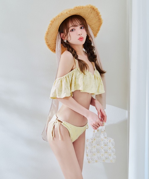 sugar nine 水着 ビジューオフショルダーフリルビキニ 2点セット