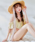 水着 ビジューオフショルダーフリルビキニ 2点...の詳細画像3
