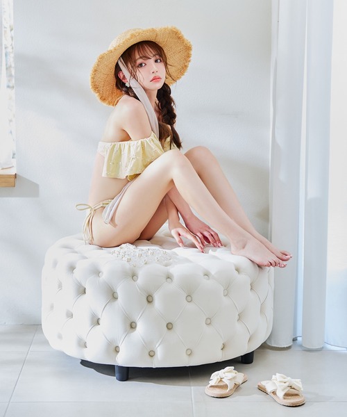 sugar nine 水着 ビジューオフショルダーフリルビキニ 2点セット