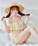 水着 ビジューオフショルダーフリルビキニ 2点...の詳細画像4