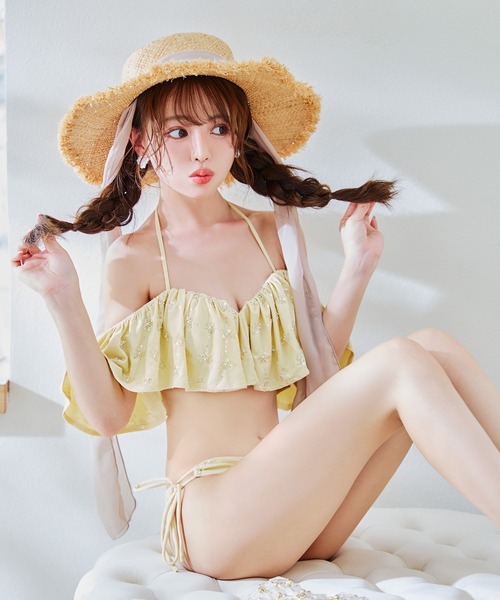 【新品】sugar ビキニ sugar nine 水着 ビジューオフショルダーフリルビキニ 2点セット