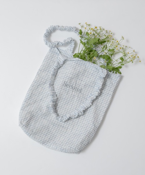 HEILIS（ヘイリス） トートバッグ ロゴ刺繍フリルトートバッグ