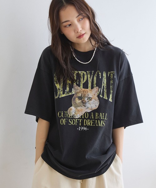 tシャツ 「UNISEX」スリーピーキャットTシャツ レディース メンズ