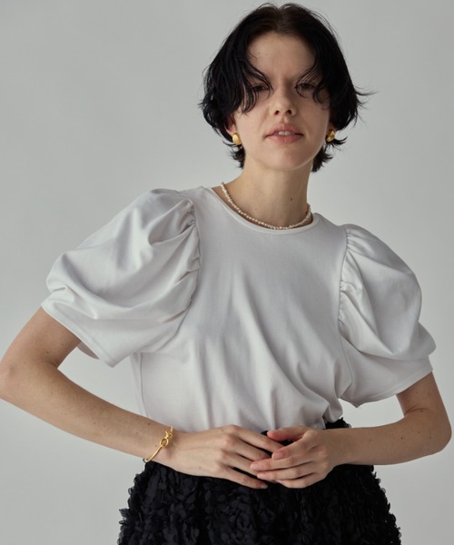 tシャツ パフスリーブカットソー レディース