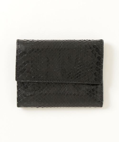 ANYA HINDMARCH 長財布 レザー リボンロゴ金具 パンチング 黒 Peeping Eyes ラージ・ダブルジップ・ウォレット | Anya
