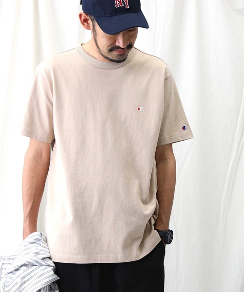 「Champion」 半袖Tシャツ X-LARGE ベージュ メンズ