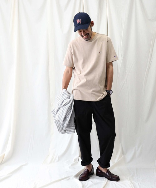「Champion」 半袖Tシャツ X-LARGE ベージュ メンズ