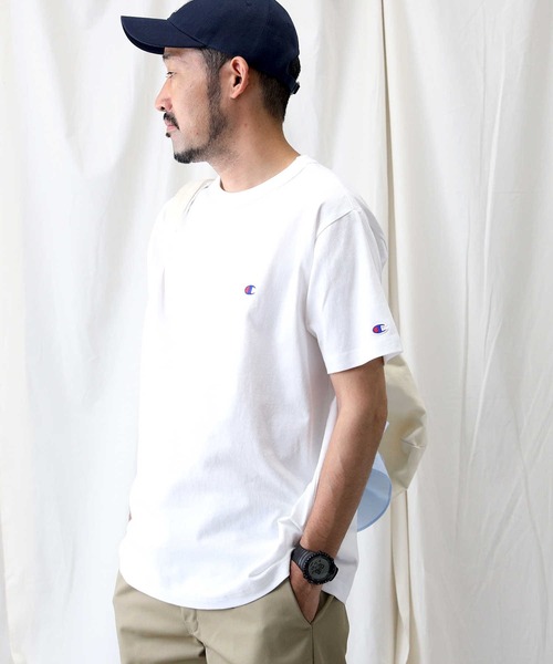 「Champion」 半袖Tシャツ X-LARGE ベージュ メンズ