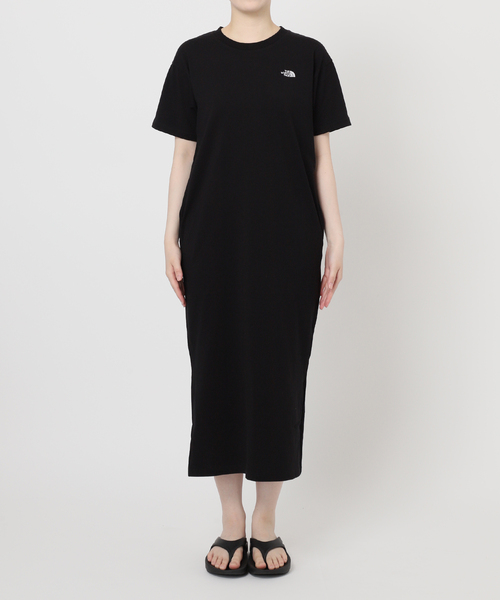 Sサイズ相当★The North Face Tシャツドレス ブラック ワンピース THE NORTH FACE 「THE FACE」 Tシャツワンピース S ブラック