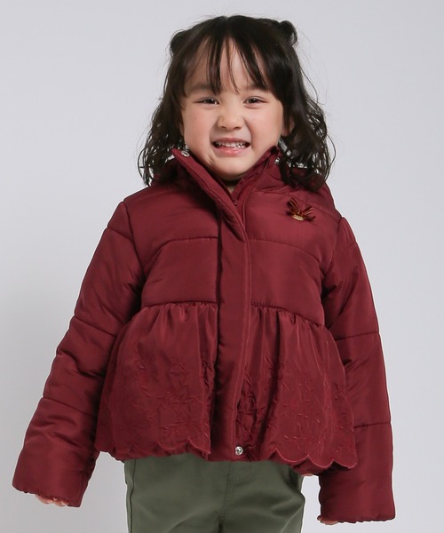   赤 ベビーアウター la poche biscuit（ラポシェビスキュイ） ダウン アウター 中綿