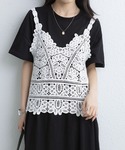 キャミソール かぎ針編み柄キャミソール/ビスチェの詳細画像1