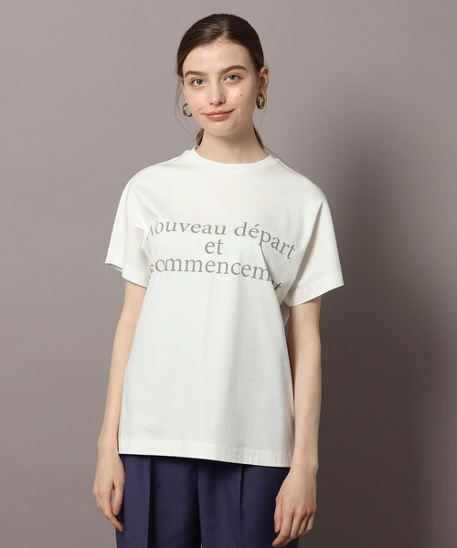 「DRESSTERIOR」 半袖Tシャツ 38 オフホワイト レディース