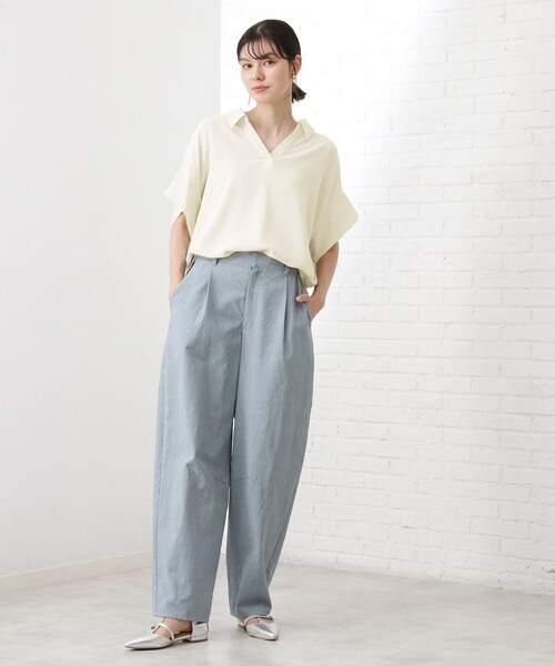 THE SHOP TK ブラウス シャツ 「インしなくても決まる」スキッパー