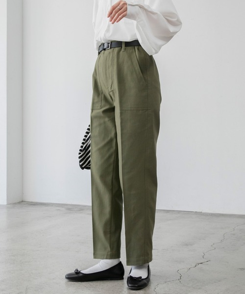 「BONLECILL」 チノパンツ M カーキ レディース