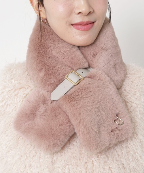 FURLA（フルラ） マフラー ストール フェイクファーマフラー ”ベルト