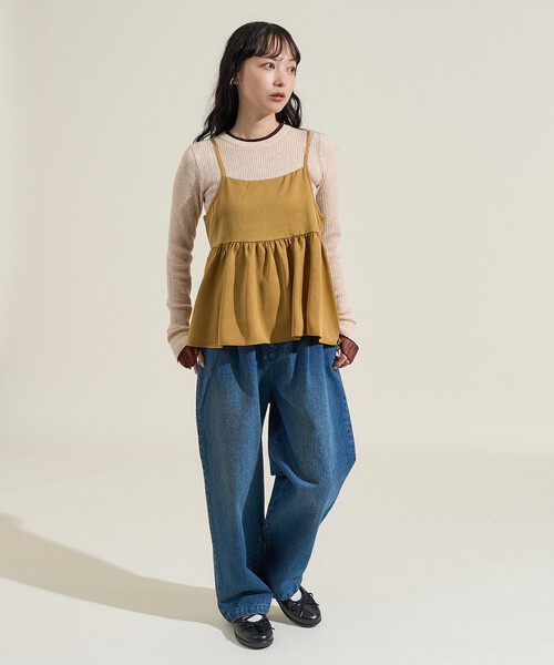DENIM & SUPPLY キャミソール⭐️ セール】レディース サテン風スクエアネックキャミソール