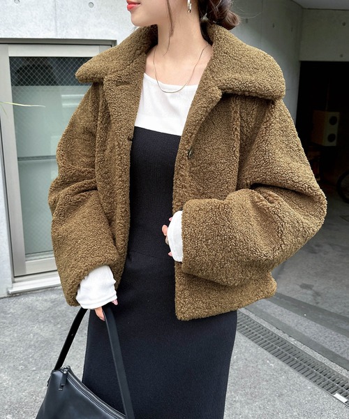 andme（アンドミー） コート アウター テディベアボアショートコート