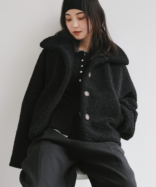 andme（アンドミー） コート アウター テディベアボアショートコート