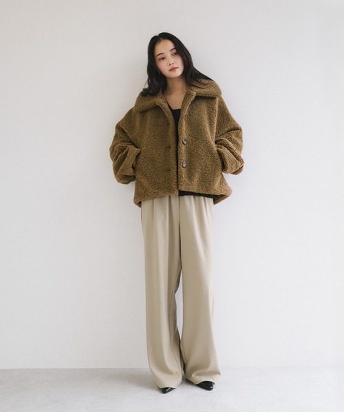 andme（アンドミー） コート アウター テディベアボアショートコート