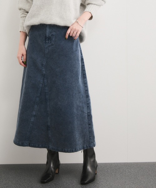 LE CERCLE par rope' スカート 製品染めコーデュロイスカート