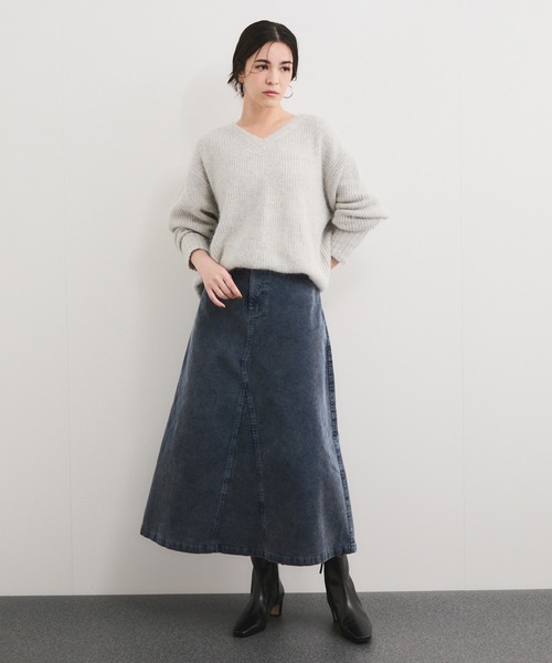 LE CERCLE par rope' スカート 製品染めコーデュロイスカート