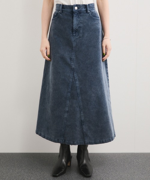 LE CERCLE par rope' スカート 製品染めコーデュロイスカート
