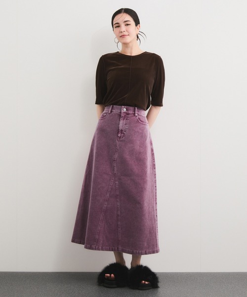 LE CERCLE par rope' スカート 製品染めコーデュロイスカート