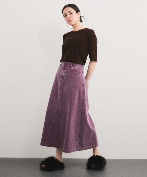 LE CERCLE par rope' スカート 製品染めコーデュロイスカート