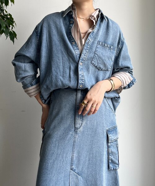 DouDou（ドゥドゥ） ブラウス シャツ リヨセルデニムシャツ レディース