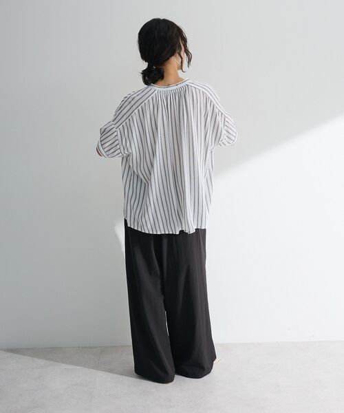 「Green Parks」 「chocol raffine robe」半袖ブラウス FREE グレー レディース_画像6