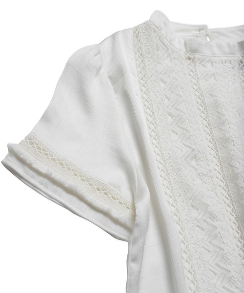 「LAYMEE」 半袖ブラウス FREE ホワイト レディース_画像4